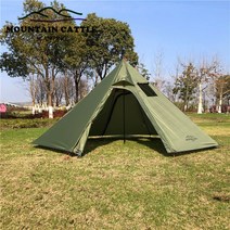 티피텐트 야외 캠핑 천막 큰 피라미드 텐트 3-4 사람 배낭 하이킹 텐트 난로 구멍, 협력사, 03 army green