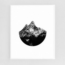 [천삼백케이] [캔버스뮤지엄] 산 bw[알루미늄 메탈 액자4컬러] 12호, A