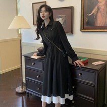 해외여행 플레어 러블리 플로럴 휴가 롱 꽃무늬 원피스 용 가을 드레스 심플한 스트릿웨어 휴일 튜닉 슬림 페이크 투피스 캐주얼 엠파이어 a라인 가을상품