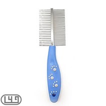 사모예드 반려동물미용빗 양날자루 중형강아지 엉킨털