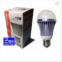 플럭스 라이트 15W LED 전구 국산 벌브 열효율좋은 알루미늄다이 캐스팅 전구색