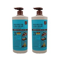 엘라스틴 모로코 아르간오일 & 모링가 영양 2X 샴푸 1100ml 트리트먼트 700ml, 샴푸 x 2개