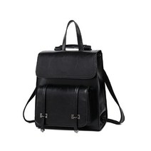포멀 핸드백 SDFGH 오일왁스 여성배낭 스쿨데이팩 여행 냅색 한쪽 숄더백 가죽 백팩 Color Black Size One size