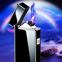 USB충전 터치점화 예쁜 플라즈마 라이터 초경량무게 28g, 2 실버, 1개