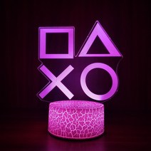LED 아크릴 무드등 게임기 컴퓨터 PC방 피씨방 조명 인테리어 장식 남자 아이방 특이한, AC 16색 리모콘
