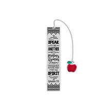 성경책 큰글씨 개역개정 미니 성경책 성경 구절 새겨진 스테인레스 스틸 펜던트 북마크 빨간 사과 술 책 마크 학생 교사의 날 선물, 08 5