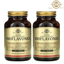 [2개] 솔가 이소플라본 120정 식물성 에스트로겐 대두 배아 추출물 글리신 글라이신 Solgar Isoflavones, 2개