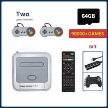 pspps1n64dc 게임용 슈퍼 콘솔 x pro s905x hd wifi 출력 미니 tv 비디오 게임 플레이어 듀얼 시스템 내장 117000+ 게임, 프로 64g-snes-2, 오 플러그