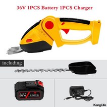 전동전지가위 1-2 개의 배터리가 있는 36V/24V 전기 울타리 가위 한 손으로 무선 충전식 전정 잔디 깎는, 03 with 36v 1 battery