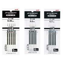 미쯔비시 유니 제트스트림 멀티펜 전용 SXR-80 리필심 0.38mm, 블랙, 5개입