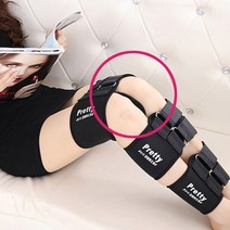오다리밴드 휜다리벨트 허벅지종아리 압박 고정벨트 벨크로 무릎보호패드, 블랙XXL