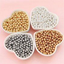 금속 구슬 메탈 볼 비즈 공예 재료 5종, 2.4mm (10g/약280개), 라이트실버