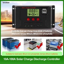 태양광 컨트롤러 적응형 12V 24V 리튬/납산 배터리 충전 방전 가로등 PWM USB PV 패널 10A100A, CHINA, CPLS-20A