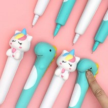 레이지스타스퀴시 중성펜 (F) 0.5mm 캐릭터 말랑 키덜트 신학기 젤펜, 유니콘