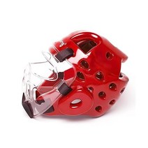 TuToing 어린이 성인 가라데 헤드기어 페이스 쉴드 포함 MMA 무술 복싱 소프트 헬멧 태권도 스파링 헤드 기어 미국직송 282531, X-Large, 레드