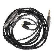 MMCX 커넥터 교체 가능 케이블 3.5mm 유선 이어폰 Shure SE535 SE846 용 마이크가있는 분리형 코드 인라인, 한개옵션0