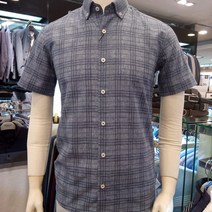 세르지오 에스에스패션 남성브랜드 21년 여름 고급린넨혼방 시원한 체크시리즈 반팔 캐주얼 남방 셔츠