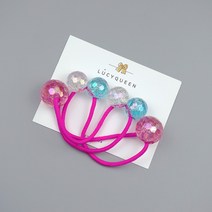 파스텔 다각 컷팅 방울머리끈(1쌍) 8color 유아 여아 공주머리끈
