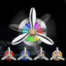 프로펠러 LED 송풍구 차량용 방향제 디퓨저 머리안아픈 디퓨저 아로마 콜린스인센스, 골드_블랙체리