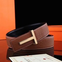 남성용 럭셔리 벨트 유명 브랜드 허리띠 T 버클 40mm 인조 가죽 스트랩 남성 Office 365 비즈니스 캐주얼 청바지