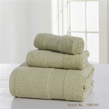 수건 세트- Bathtowel Washtowel Handtowel 면 100% 테리 천 3피스 목욕 타올 handtowel cerchief gift towl sets, [01] See below for size descri, [09] light green