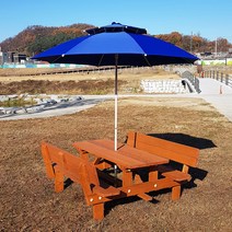 [테이블짱] (도색제품) 조립식 야외 직각등 방부목 테이블 단품과 세트 야외테이블, AB_2)6~8인용_방부목_연초록색 단품