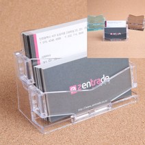 2단 명함꽂이 파랑 사무실책상이름표 아크릴명함판 카드꽂이 티켓꽂이 문서걸이 골드명함꽂이 마트가격표꽂이, 투명