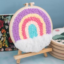 DIY 방콕 취미 펀치니들 자수 세트, 무지개, 1개
