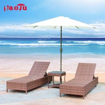 해변의자 야외데크 레저 썬베드 라탄 썬텐 태닝 감성 테라스 발코니 선배드, 알루미늄, C