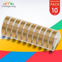 10PK Dymo 3D 엠보싱 테이프 Dymo 9mm 라벨 테이프 Motex 프린터와 호환 가능 Dymo 12965 E101 1540 1610 1, 03 10PK Champagne Gold