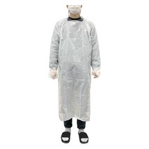 일회용 비닐 김장 앞치마 비닐가운, SY-04_일회용비닐가운 L/화이트