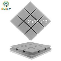 방음판 방방음 흡음제 문 격리 벽 스티커 패널 개 방음 스튜디오 어쿠스틱 처리 폼, 24 Pcs, PMFK3x3-Grey, High Density