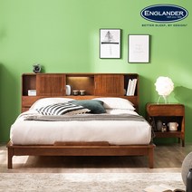 [잉글랜더] 셀린 고무나무 원목 슬라이딩 LED 침대(Sweet Slumber 포켓 필로우