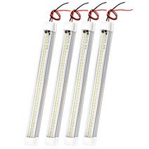 캠핑카 카라반 용품 캠핑 12v 72 led 자동차 인테리어 라이트 바 캡 캐빈 독서 탑 스위치 rv 보트 밴 트럭 트럭 밝은 흰색 조명 튜브 스위치, 4개