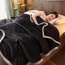 Dec.12 587번 도톰 겨울 3단 담요 패드 플란넬 담요 낮잠자기 커버 담요 코랄 융단 침대Z, 양면 플란넬 - 그레이 블랙
