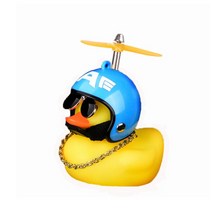 자동차 인테리어 작은 노란색 오리 자전거 Airscrew 헬멧 오리 멋진 Ducky 자전거 바람 모터 승마 사이클링 장식 Accessori, 하나, 보여진 바와 같이