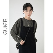 톰보이 데님 원피스 포인트 라인 청치마 데일리 심플 멜빵 스커트