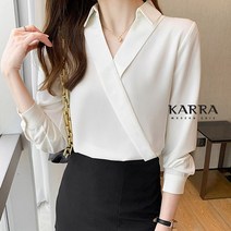 KARRA (77까지)크로스실키블라우스_KB2FBL047G