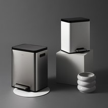 한샘 시그니쳐 스텐페달 휴지통 (4종 택1), 20L 화이트(B), 1개