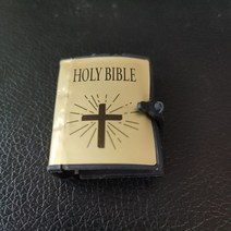 HOLYBIBLE 가죽 성경책 펜던트 목걸이 미니어쳐 납골당꾸미기 처 추모장식 FRANKLIN 키링 봉안당 112 sca 미니 영어 Holy Edition 성서 책 인형 집 미니어, 2.Golden - 4X35X13cm