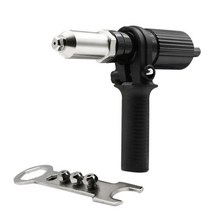 전기 리벳 건 드릴 어댑터 2.4mm-4.8mm 리벳 너트 건 드릴 어댑터 무선 리벳 도구 삽입 너트 풀 리벳 도구, 검은색