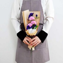 핑크 프리지아 비누꽃다발 대학졸업선물 졸업식꽃다발