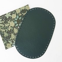 퀼팅맘 슈렁큰 가죽 가방 밑판 바닥 (사각 징 가죽장식 소꿉이 가방발), [라운드] 헌터그린, 1개