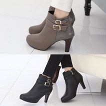벨루치 여성 수제화 천연소가죽 뱀피 벨트 가보시 앵클부츠 부티힐 9.5cm 국내제작