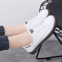 워시 살사 리얼 가죽 캐주얼 화이트 슈즈 여자 2022 미끄럼 방지 구두