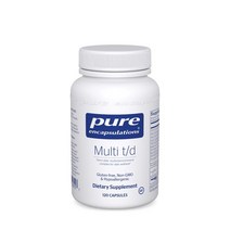 Pure Encapsulations 멀티 T-D 투 퍼 데이 멀티비타민 미네랄 포뮬라 120캡슐, 1팩
