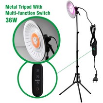 실내분수 미니 인테리어 분수대 AC220V 28W 36W 풀 스펙트럼 COB LED 글로우 라이트 SMD2835 E27 Sunlike P, 한개옵션1, 12 36W Tripod timer