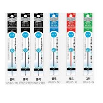 제브라 중성펜 리필심 프레필 NJK 사라사 0.5mm, NEW 혼합(검3빨1파1녹1), 1세트