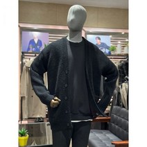 리버클래시 블랙 부클 Tangram 오버핏 가디건 LJW51206