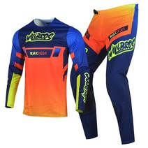 Willbros Motocross 저지 팬츠 콤보 남성용 여성용 더트 바이크 MX 기어 세트 엔듀로 오프로드 라이딩 레이스웨어 성인용 블루 핑크, Jersey S / Pants 30